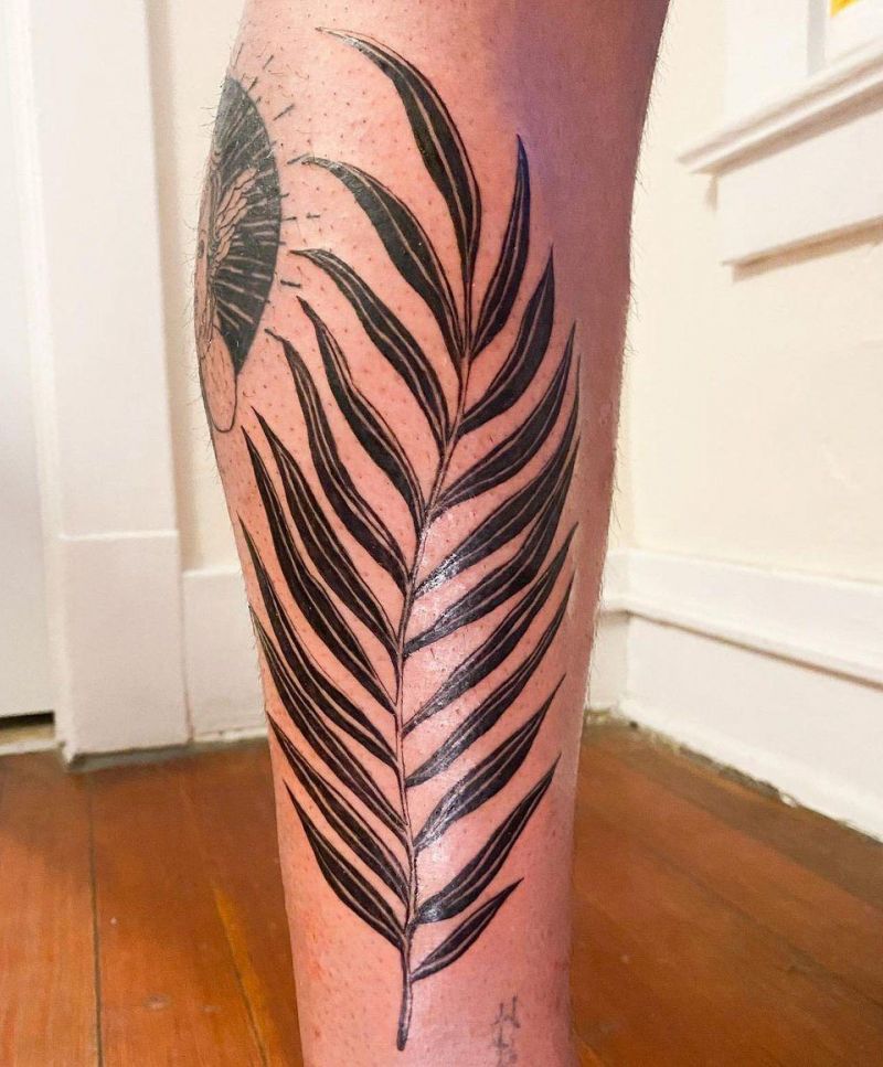 30 Elegant Palm Leaf Tattoos Make You Attractive