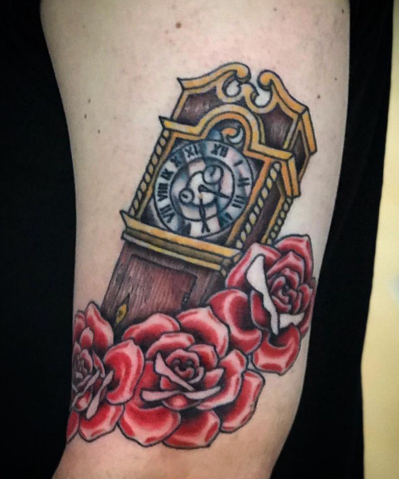 30 Unique Grandfather Clock Tattoos You Must Try