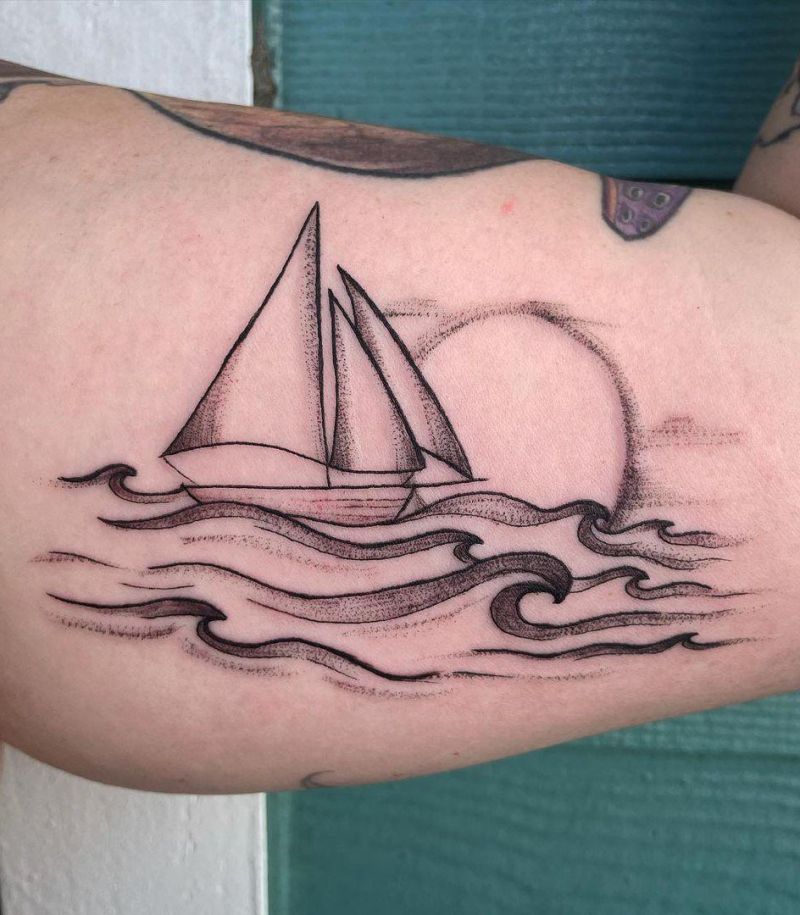 30 Elegant Sailboat Tattoos Make You Attractive