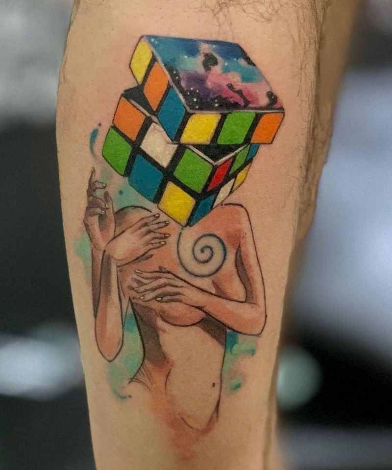 30 Elegant Rubik's Cube Tattoos Make You Attractive