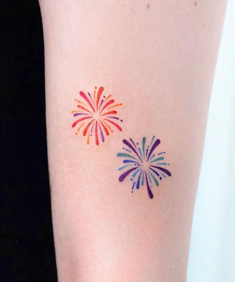 30 Elegant Fireworks Tattoos Make You Attractive
