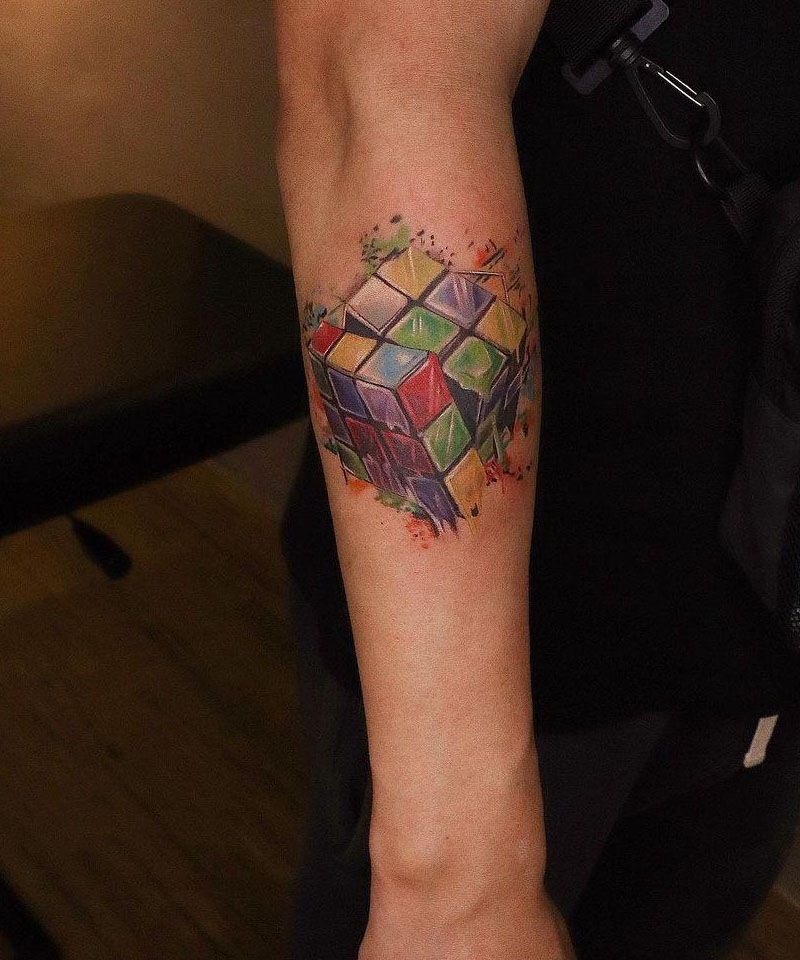30 Elegant Rubik's Cube Tattoos Make You Attractive