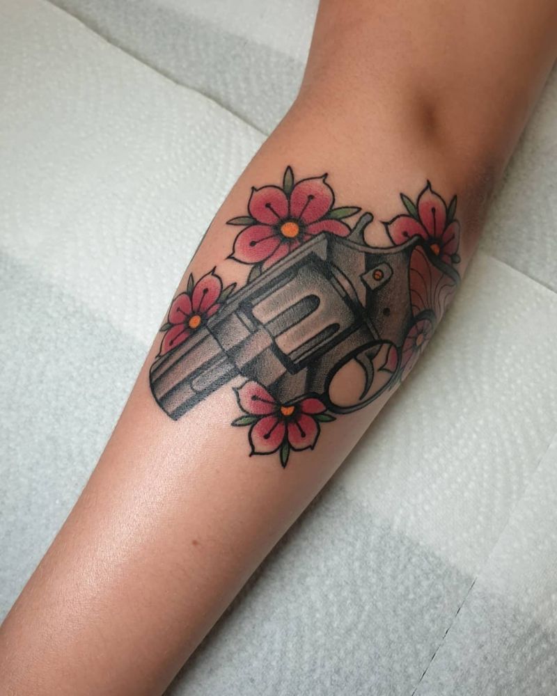 30 Unique Gun Tattoos You Must Love