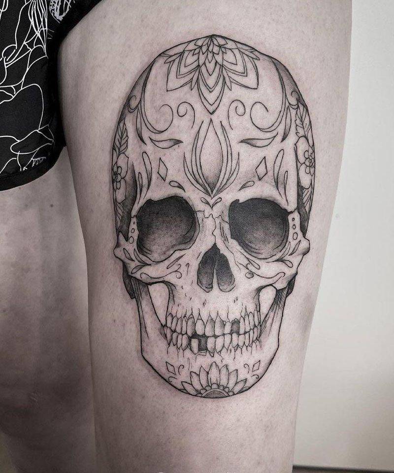 30 Elegant Sugar Skull Tattoos to Inspire You