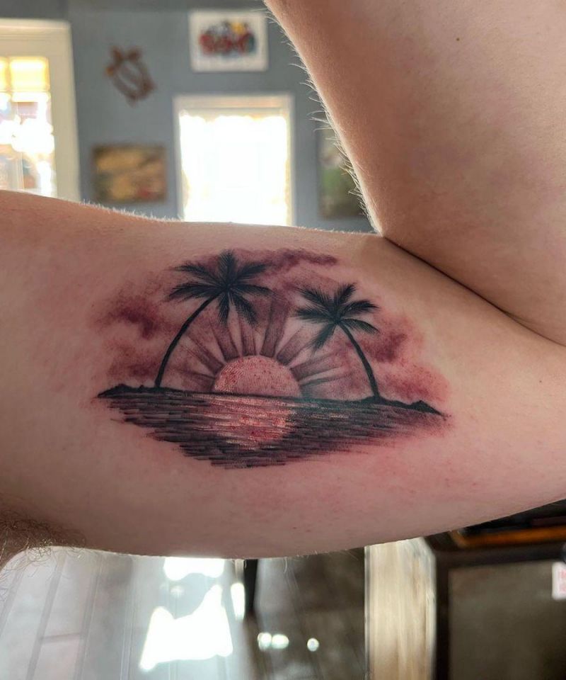 30 Elegant Sunset Tattoos to Inspire You