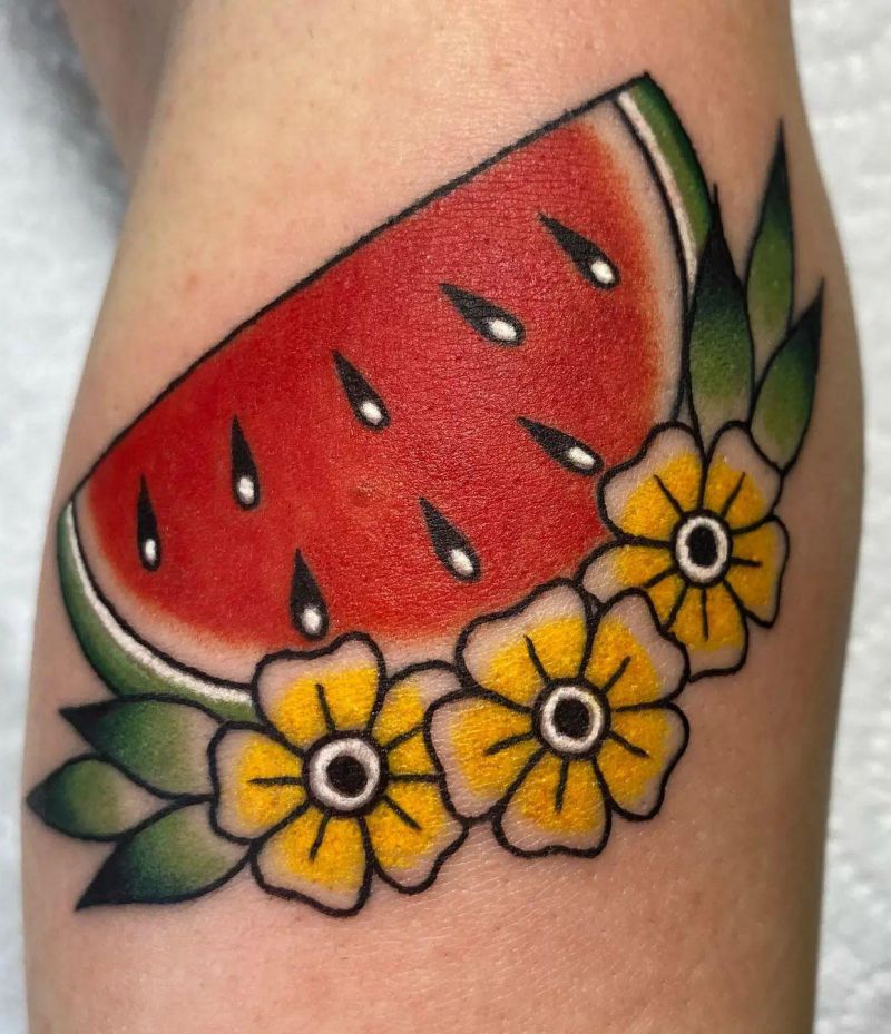 30 Elegant Watermelon Tattoos Make You Attractive