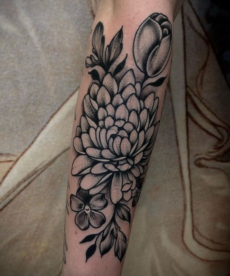 30 Elegant Chrysanthemum Tattoos Make You Attractive