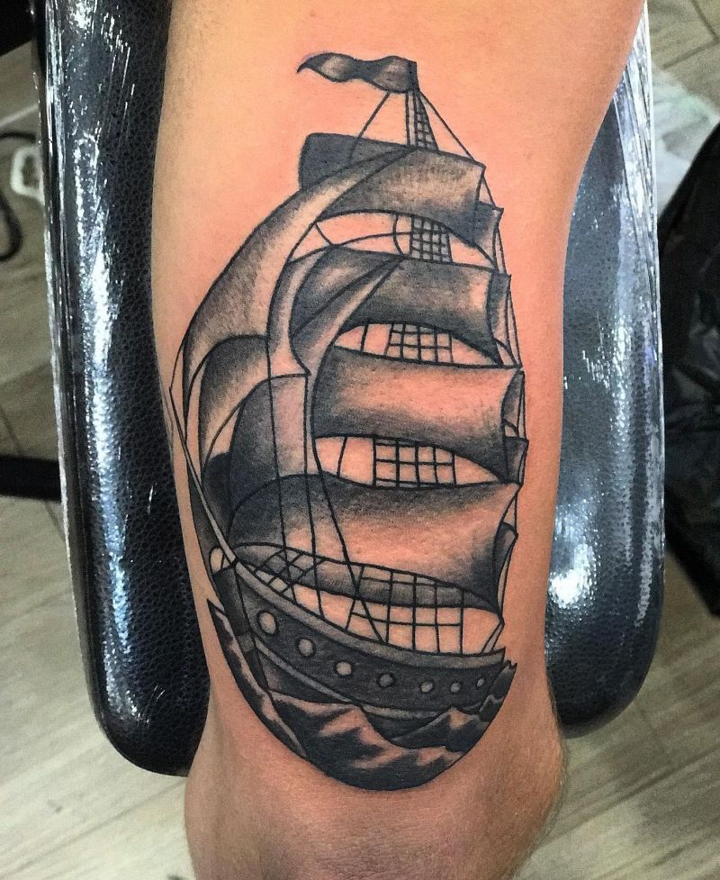 30 Unique Clipper Ship Tattoos You Can’t Miss