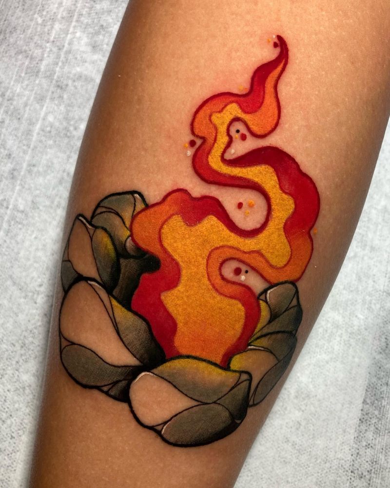 30 Amazing Bonfire Tattoos to Inspire You
