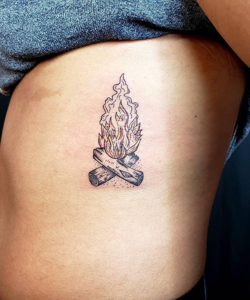 30 Amazing Bonfire Tattoos to Inspire You