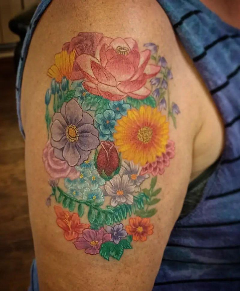 30 Elegant Flower Skull Tattoos for Your Inspiration
