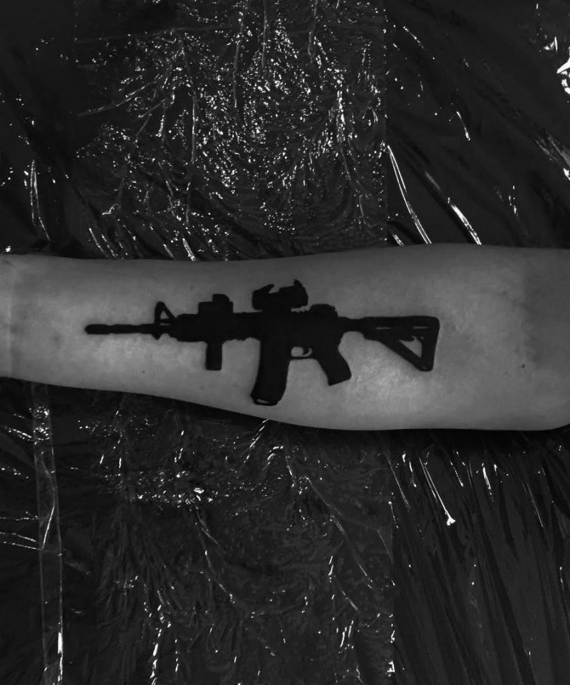 30 Unique Rifle Tattoos You Can Copy