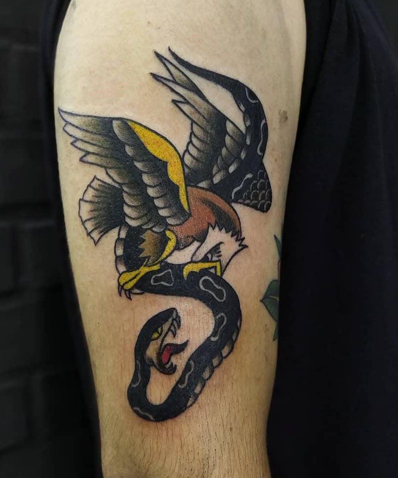 30 Great Eagle and Snake Tattoos Make You Attractive