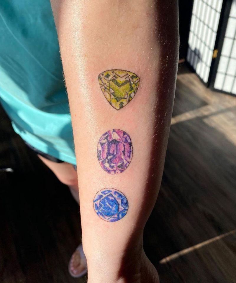 30 Amazing Gemstone Tattoos Give You Inspiration