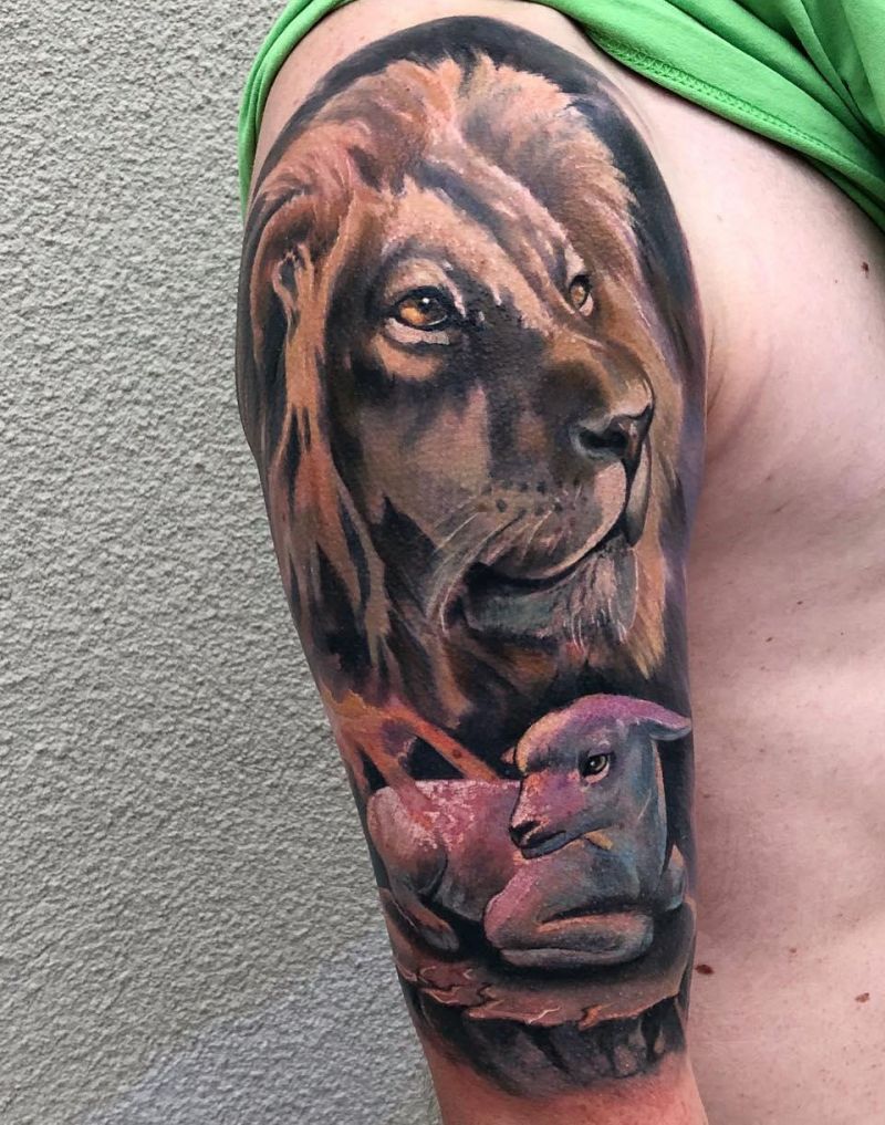30 Great Lion and Lamb Tattoos You Can Copy