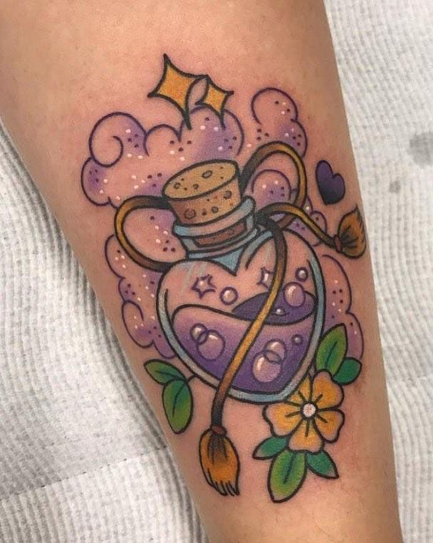 30 Unique Perfume Bottle Tattoos You Must Try
