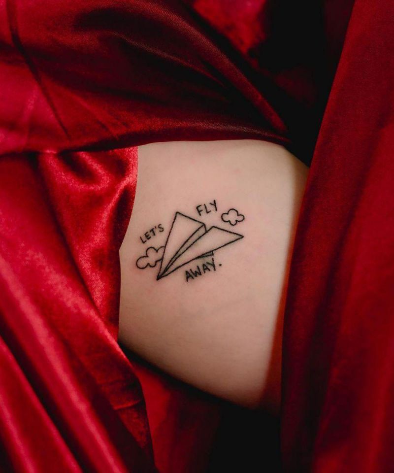 30 Elegant Paper Plane Tattoos You Will Love