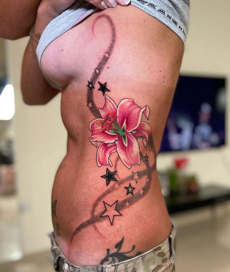 30 Amazing Stargazer Lily Tattoos You Can Copy