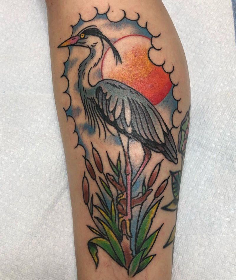 30 Elegant Blue Heron Tattoos for Your Inspiration