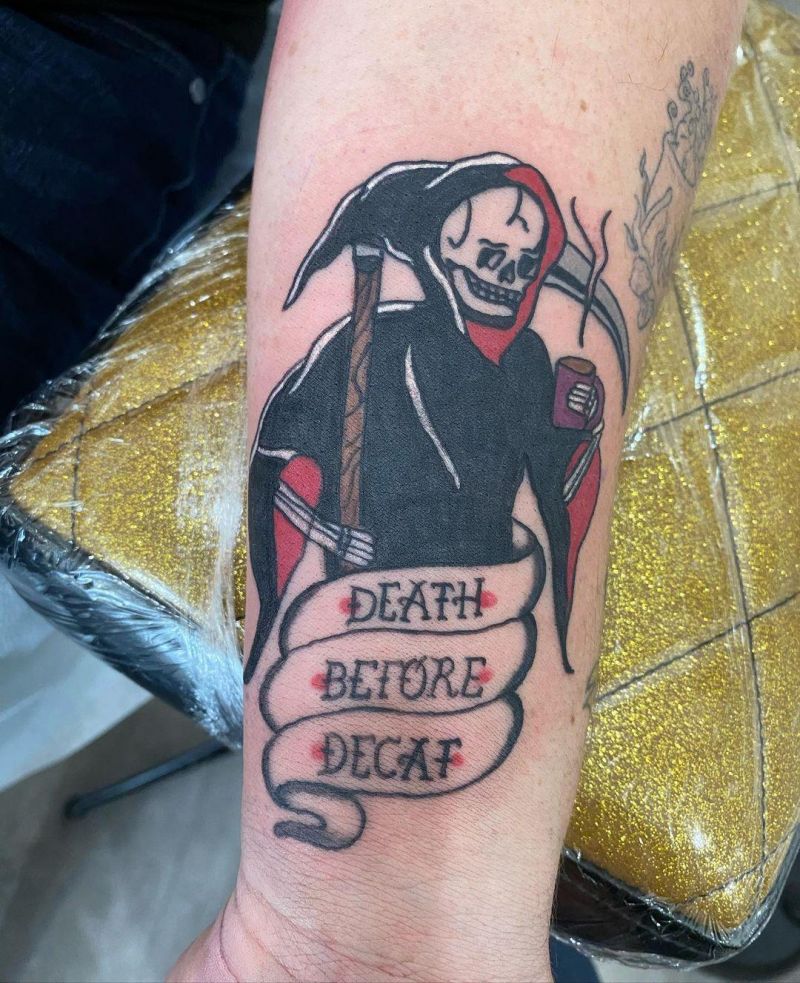 30 Unique Death Before Decaf Tattoos You Will Love