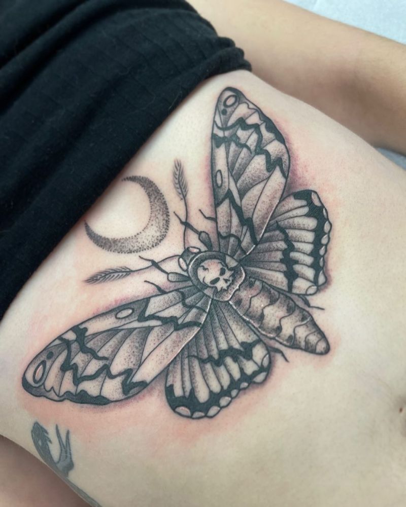 30 Amazing Death Moth Tattoos You Must Love