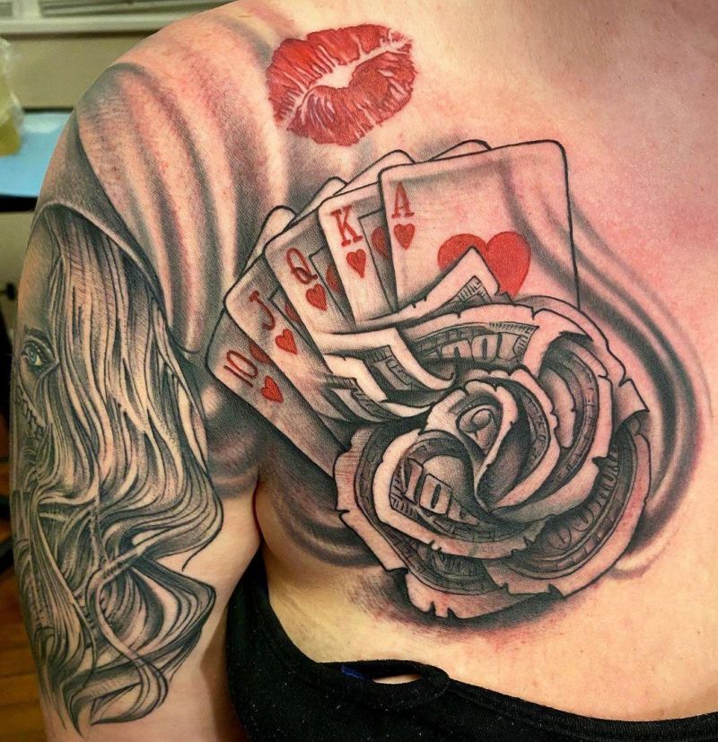 30 Pretty Money Rose Tattoos to Inspire You