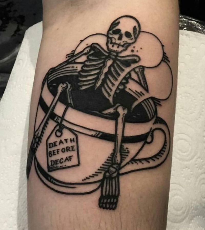 30 Unique Death Before Decaf Tattoos You Will Love