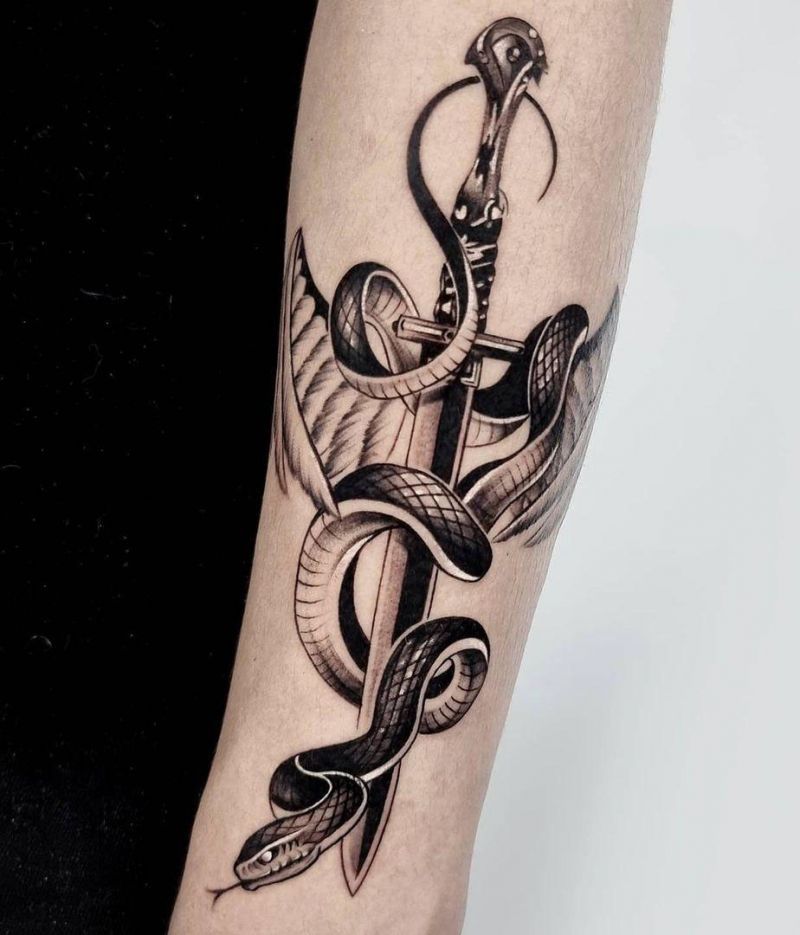 30 Great Snake and Sword Tattoos for Your Inspiration