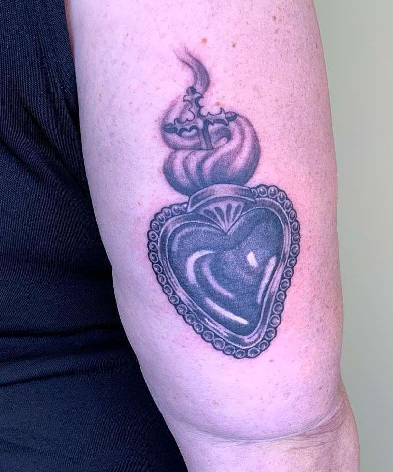 30 Great Sacred Heart Tattoos You Can Copy