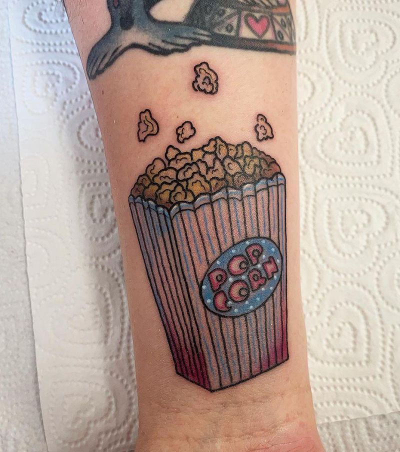 30 Unique Popcorn Tattoos You Will Love