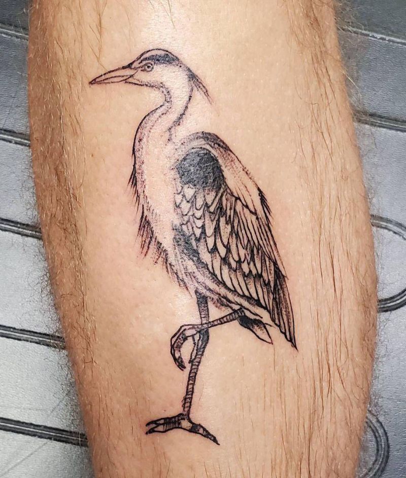30 Elegant Blue Heron Tattoos for Your Inspiration