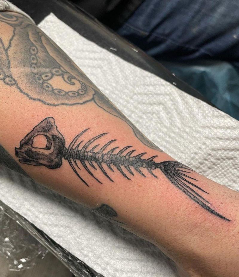 30 Classy Fishbone Tattoos You Must Love