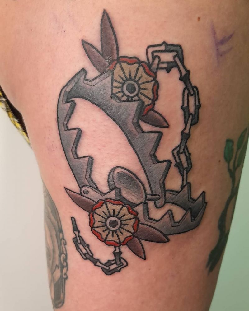 30 Classy Bear Trap Tattoos to Inspire You