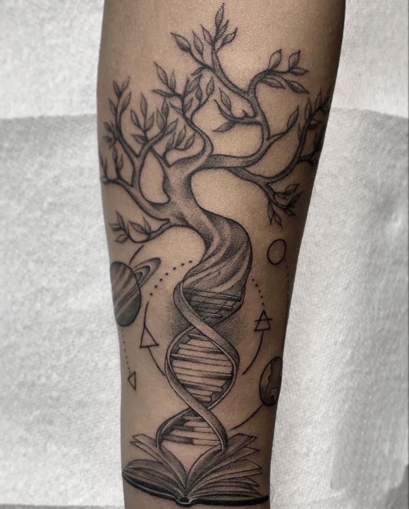 30 Classy DNA Tree Tattoos to Inspire You