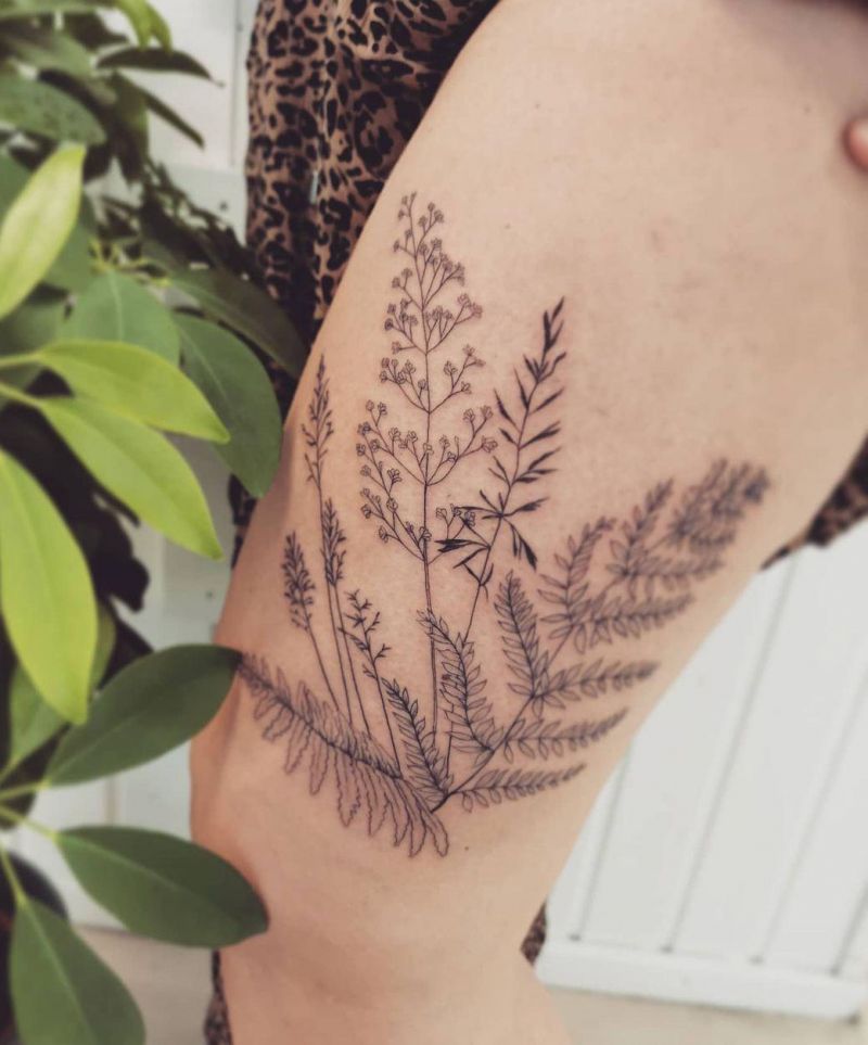 30 Elegant Grass Tattoos You Must Love