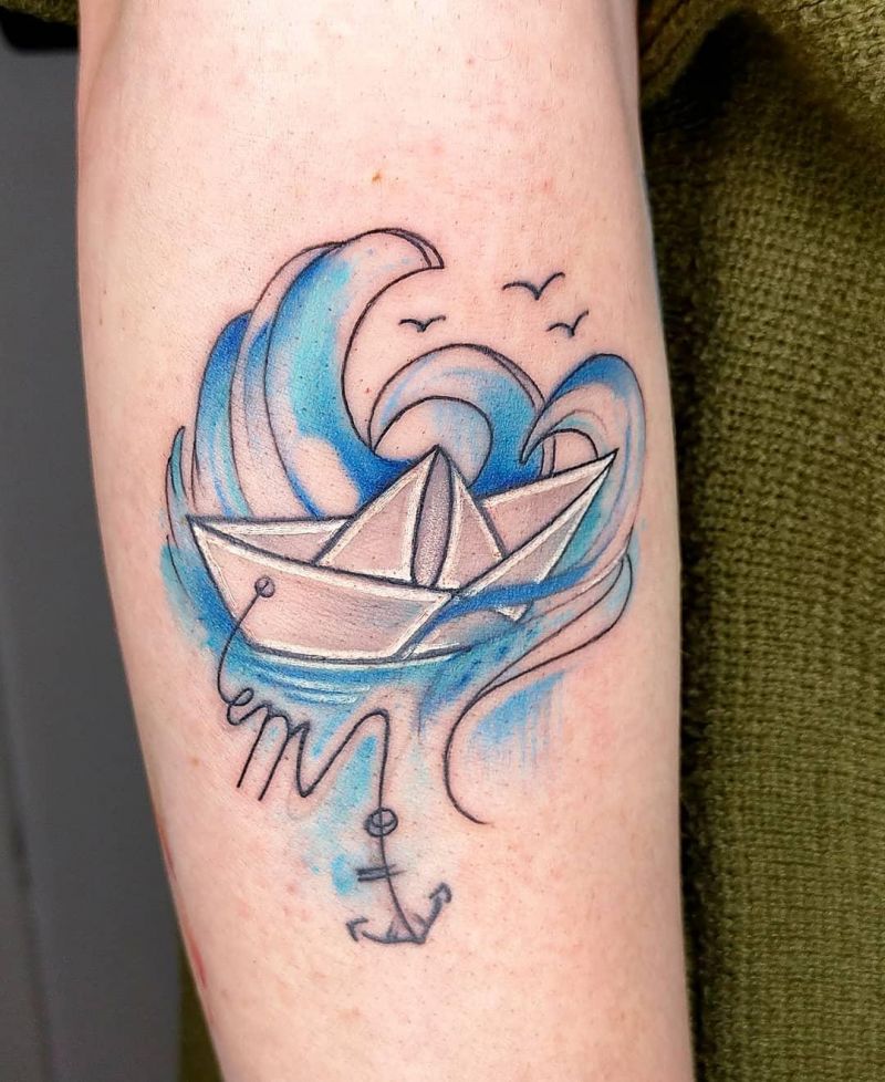 30 Classy Paper Boat Tattoos You Can Copy