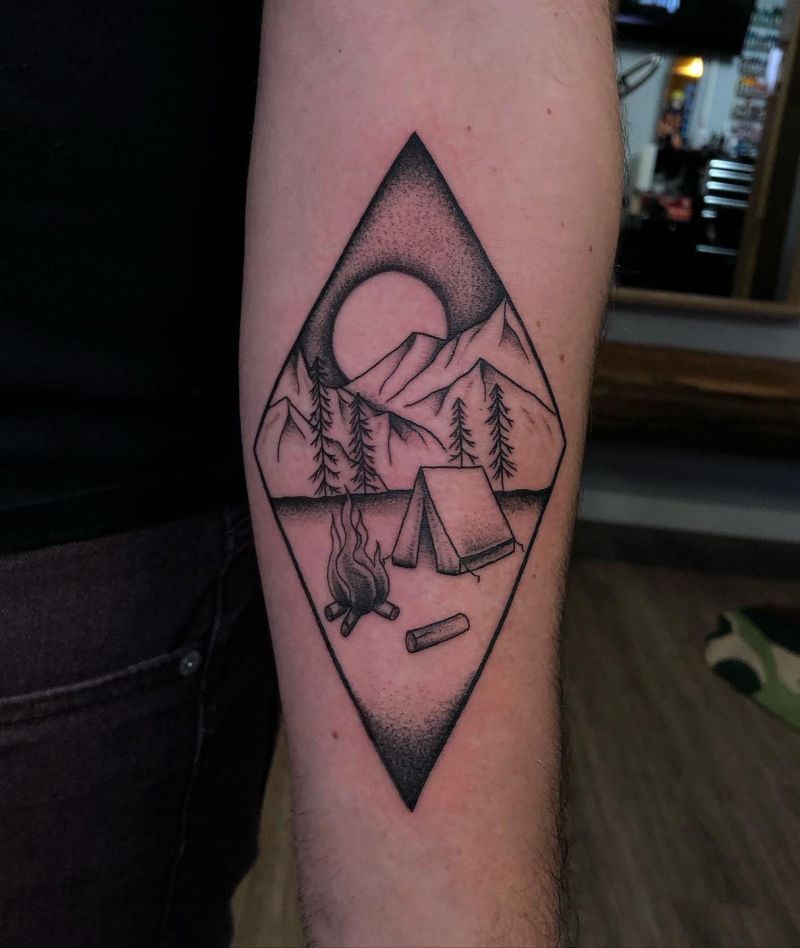30 Cool Tent Tattoos for Your Inspiration