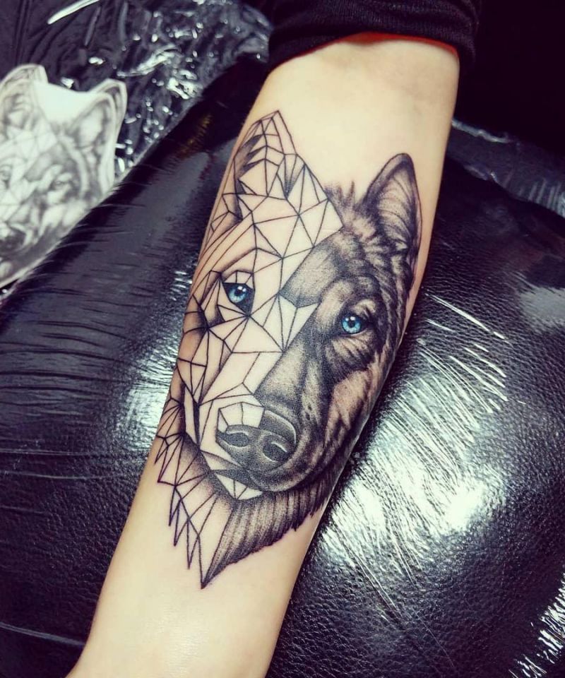 30 Excellent Half Wolf Tattoos to Inspire You