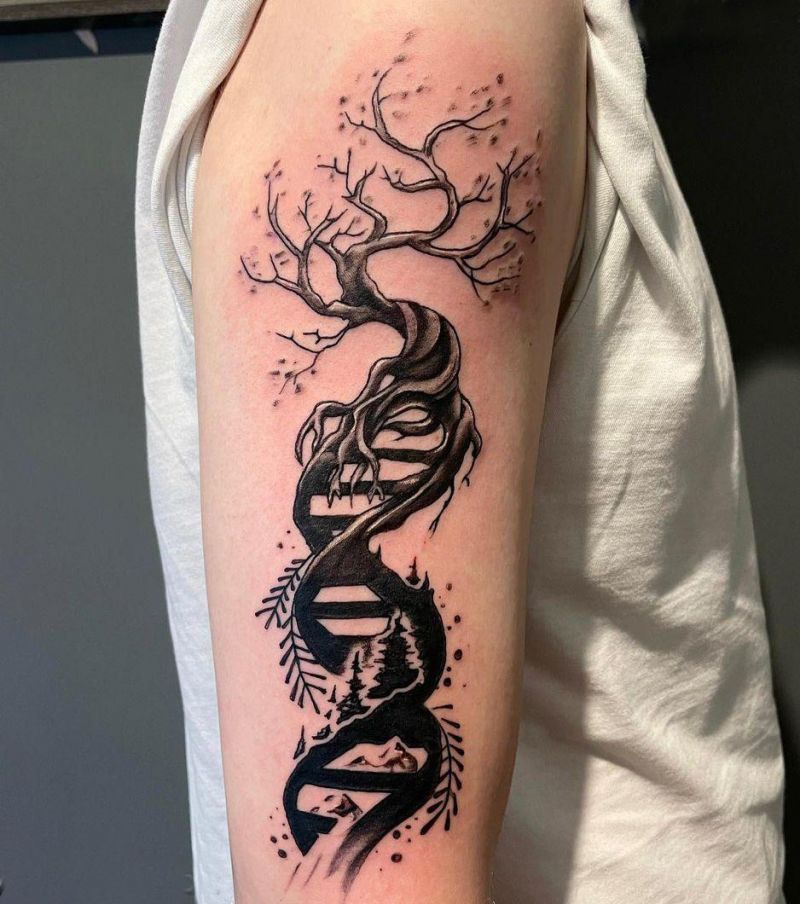 30 Classy DNA Tree Tattoos to Inspire You