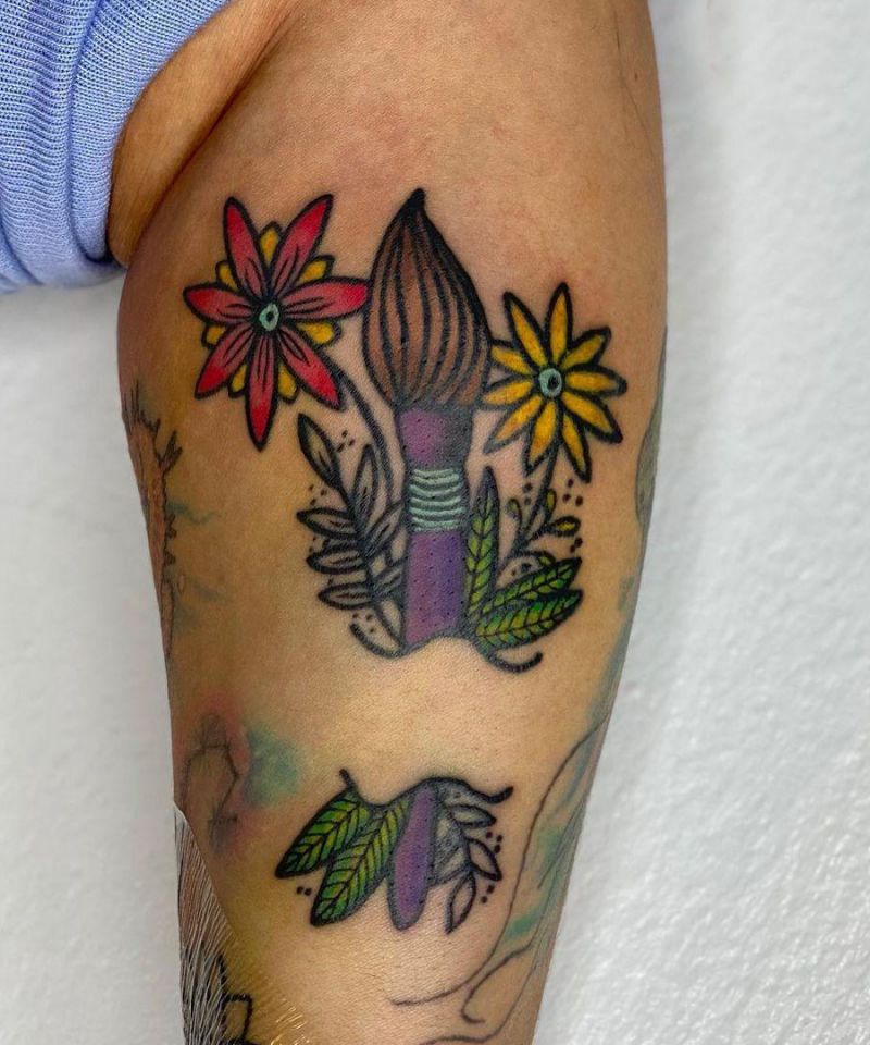 30 Classy Paintbrush Tattoos You Must Love