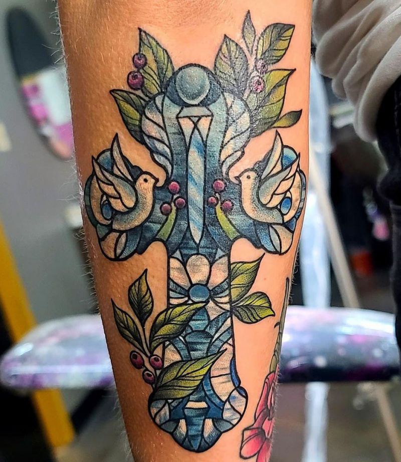 30 Classy Stained Glass Tattoos You Can Copy