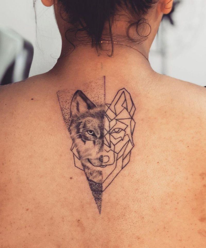 30 Excellent Half Wolf Tattoos to Inspire You