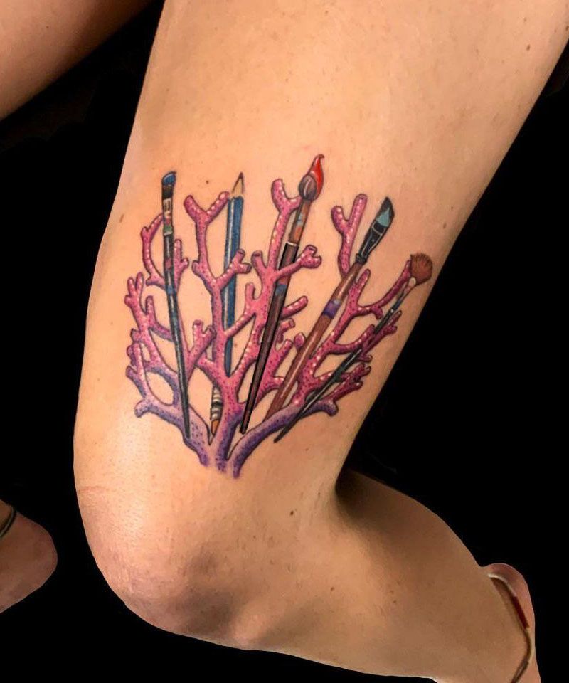 30 Classy Paintbrush Tattoos You Must Love