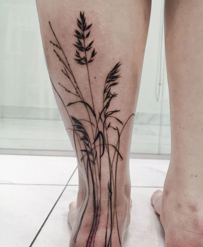 30 Elegant Grass Tattoos You Must Love