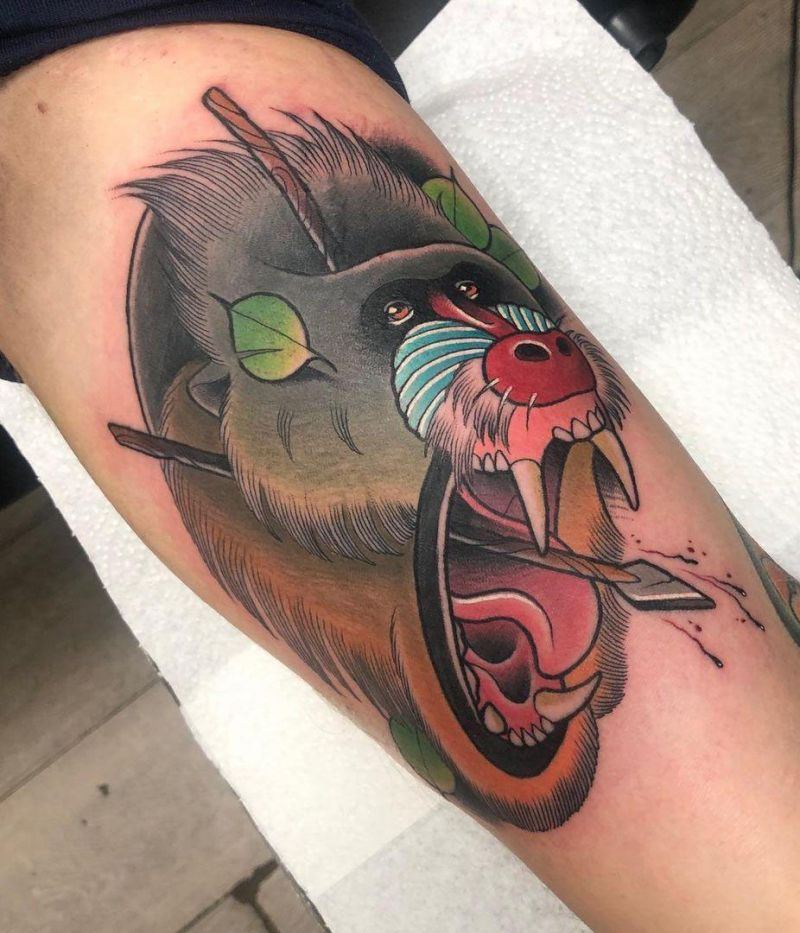 30 Cool Mandrill Tattoos You Will Love