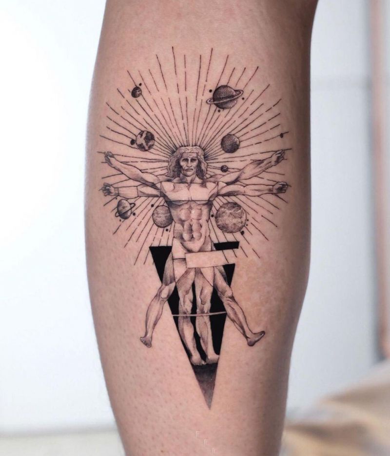 30 Classy Vitruvian Man Tattoos You Can Copy