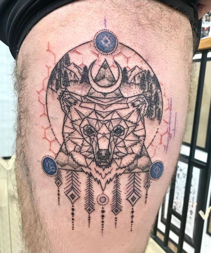 20 Unique Geometric Bear Tattoos You Can Copy