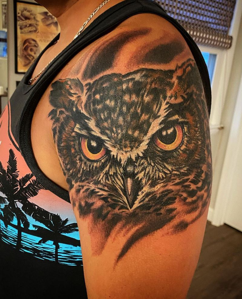 30 Great Horned Owl Tattoos for Your Inspiration
