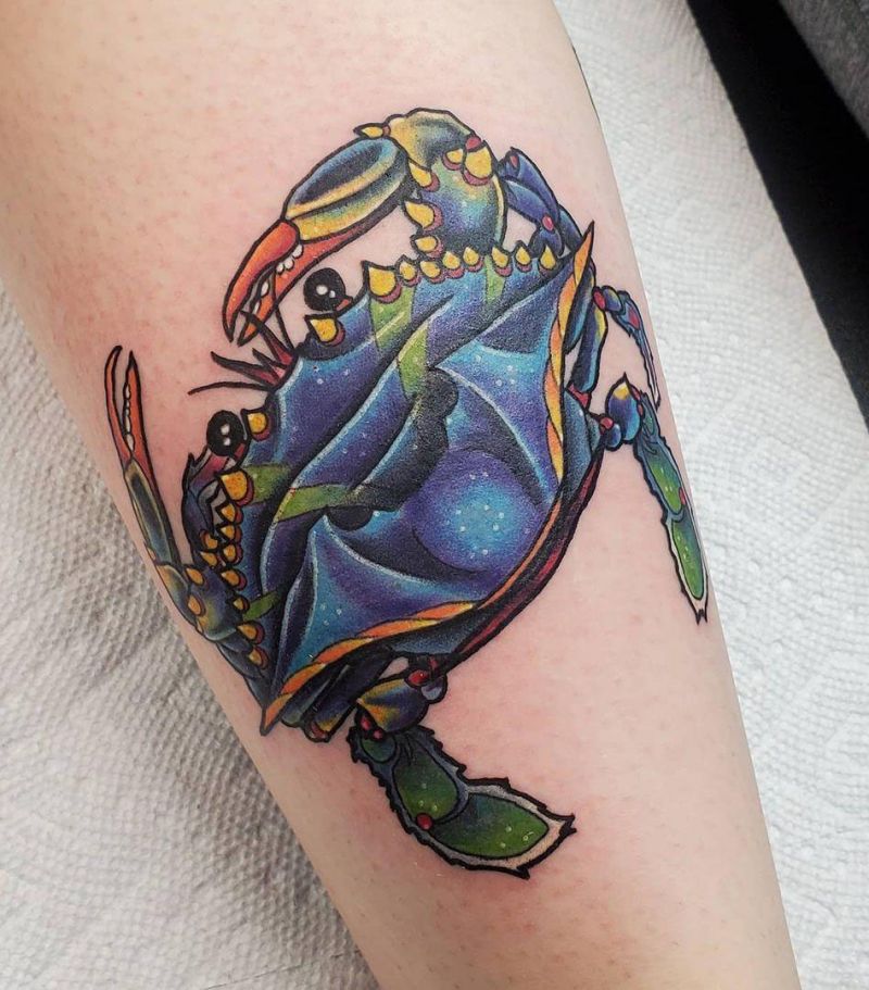 20 Unique Blue Crab Tattoos Make You Attractive