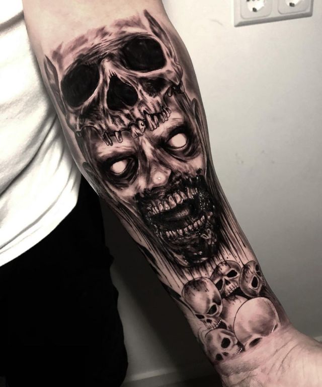 20 Fearsome Zombie Tattoos Make You Attractive